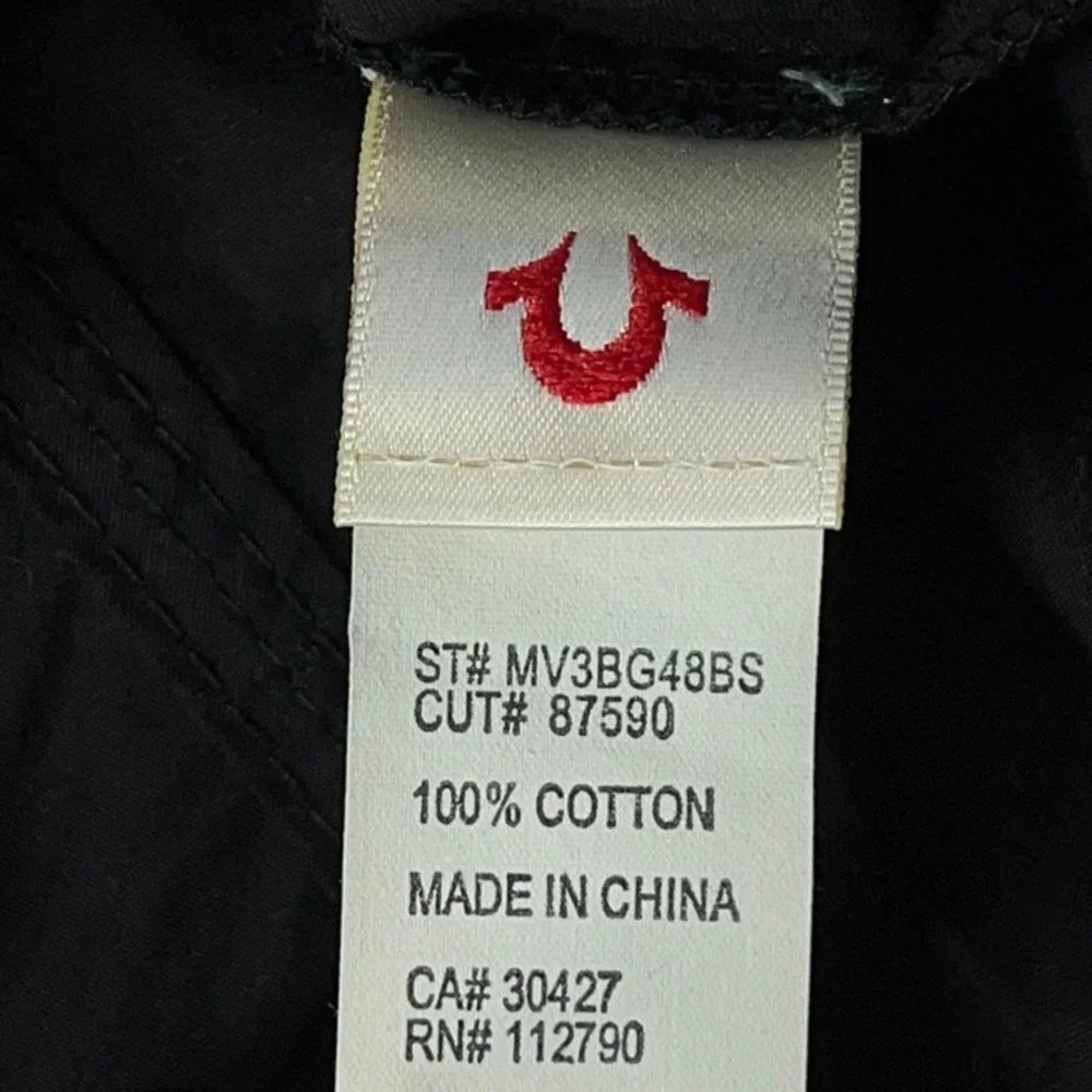 True Religion Pearl Snap Shirt Men 3XL Black‎ Western Long Sleeve